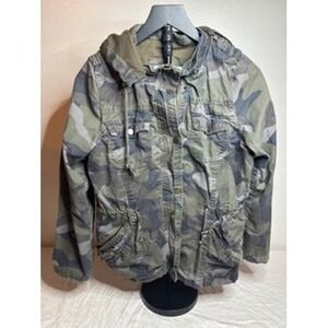 Y2k BRATZ Royalty Utility Camo Hooded Jacket Women's Casual Parka Military Style